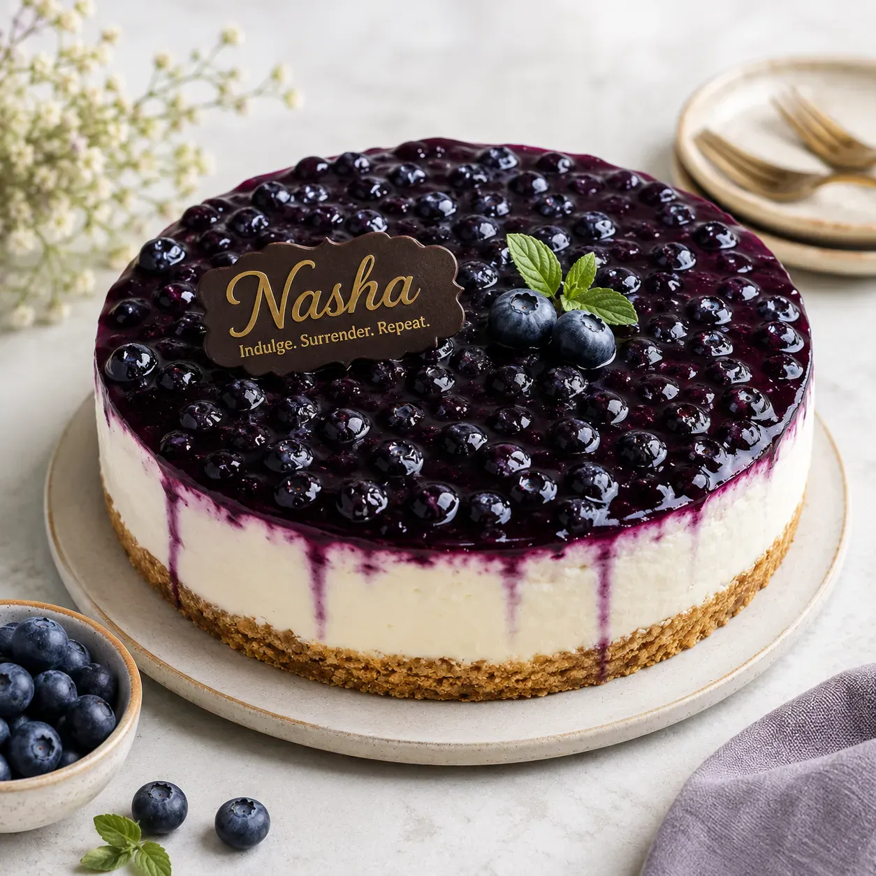 Nasha Eggless Blueberry Cheesecake – Woh Wali Bakery Indore